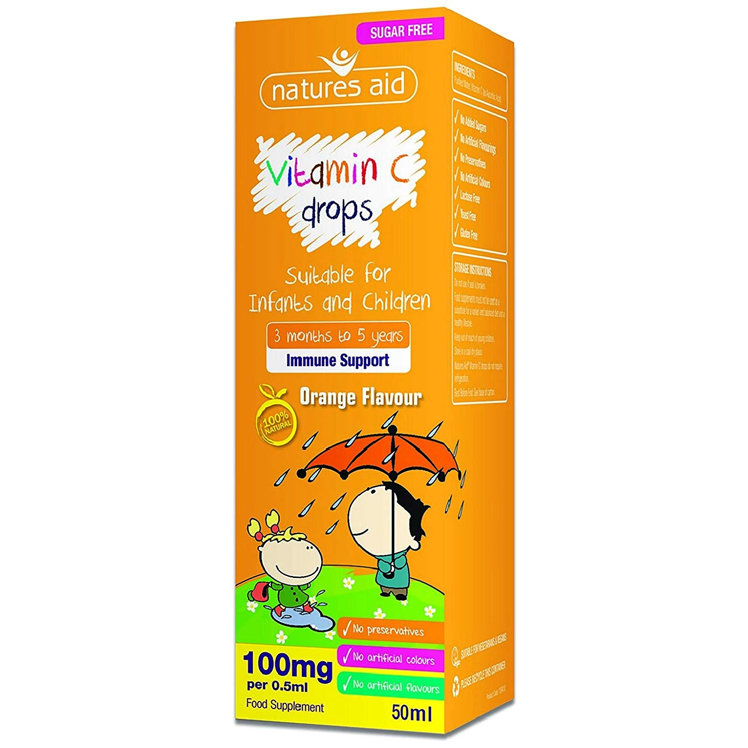 Vitamin C drops Natures Aid (50m) (3m+)